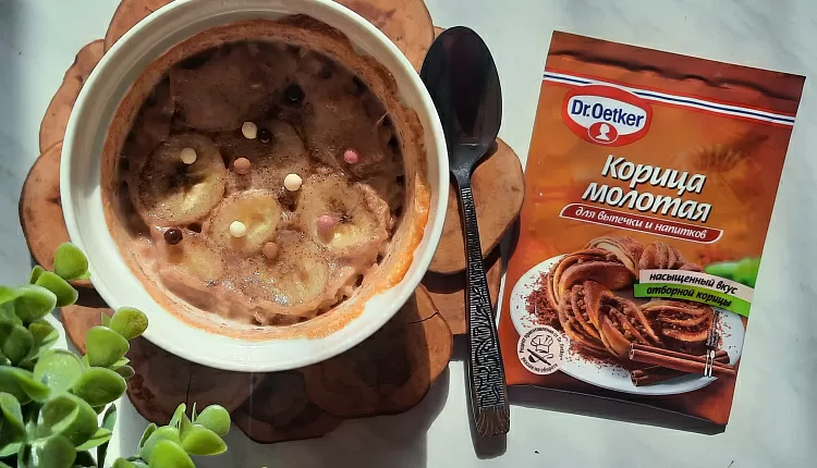ПП-каша из овсянки на кокосовом молоке с карамелизованным бананом