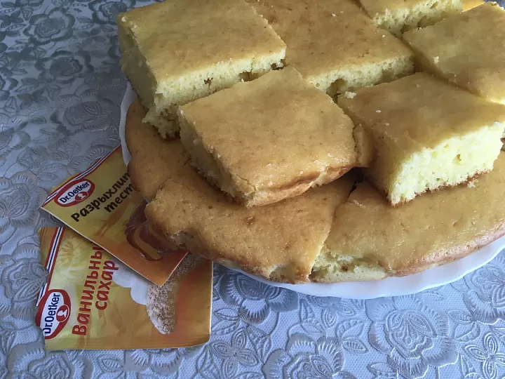 Лимонный манник на сметане фото