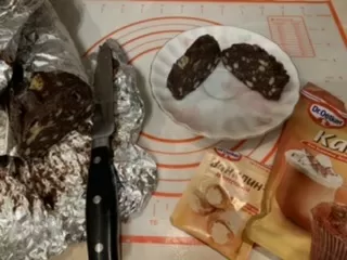 Шоколадная колбаска фото рецепта
