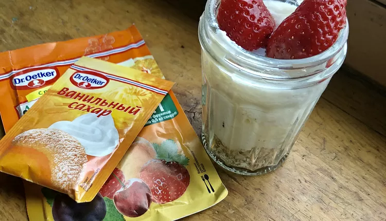Каша с желе (ленивая овсянка)