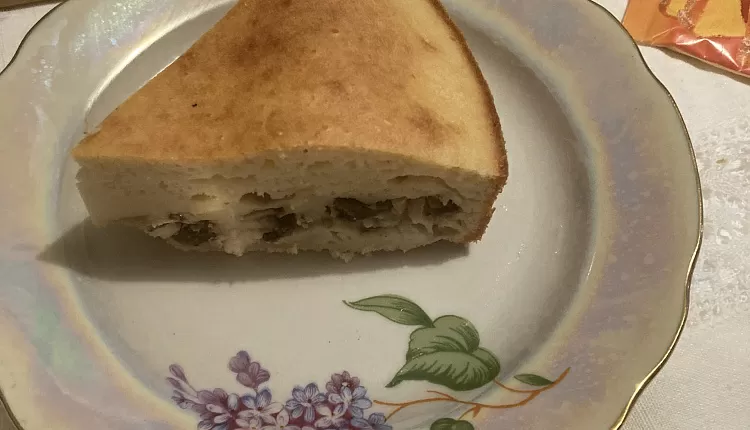 Заливной пирог с курицей и грибами 