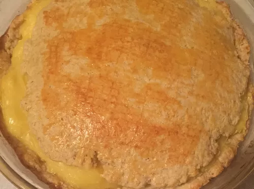 Пирог с заварным кремом из песочного теста.