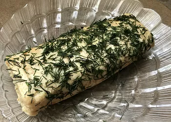 Капустный блин с сыром в духовке