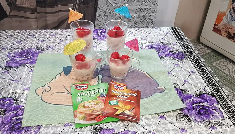 Каша с желе (ленивая овсянка)