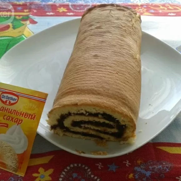 Бисквитный рулет  Быстрый фото рецепта