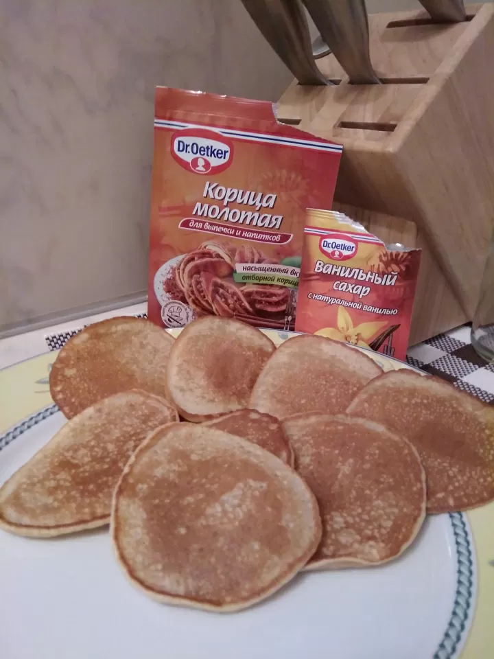 Оладьи на молоке с корицей фото