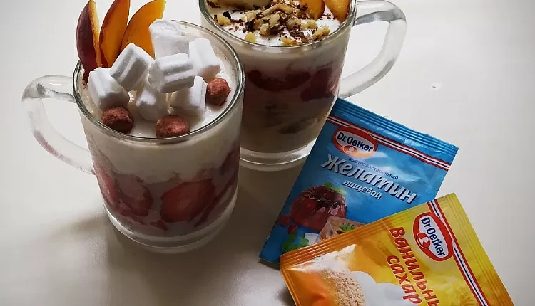 Каша с желе (ленивая овсянка)