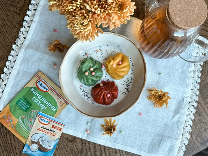 Сладкие хинкали с вишней🍒 фото