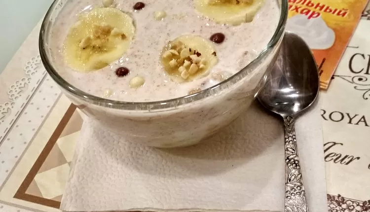 Каша с желе (ленивая овсянка)