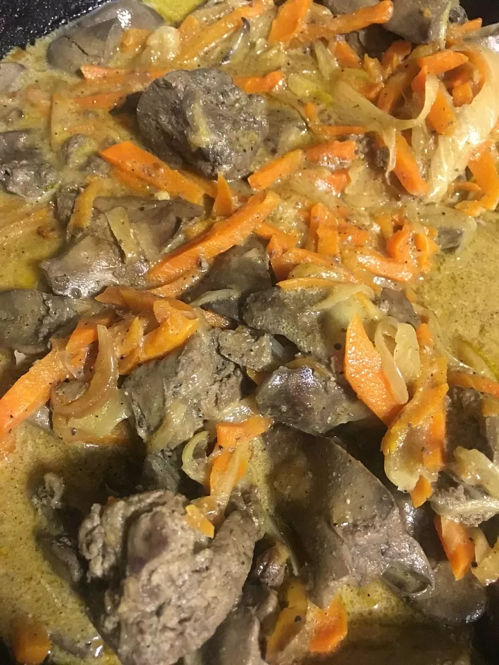Рагу из куриной печени фото