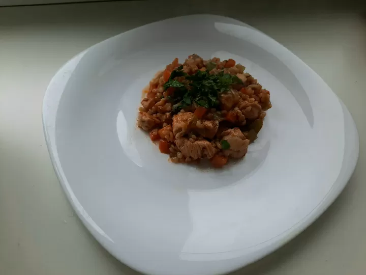 Булгур с курицей и овощами  фото рецепта
