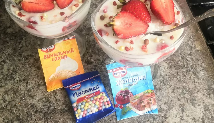 Каша с желе (ленивая овсянка)