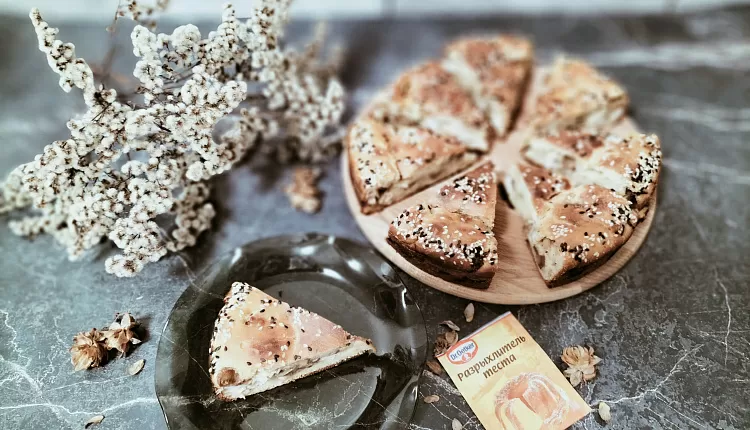 Заливной пирог с курицей и грибами 