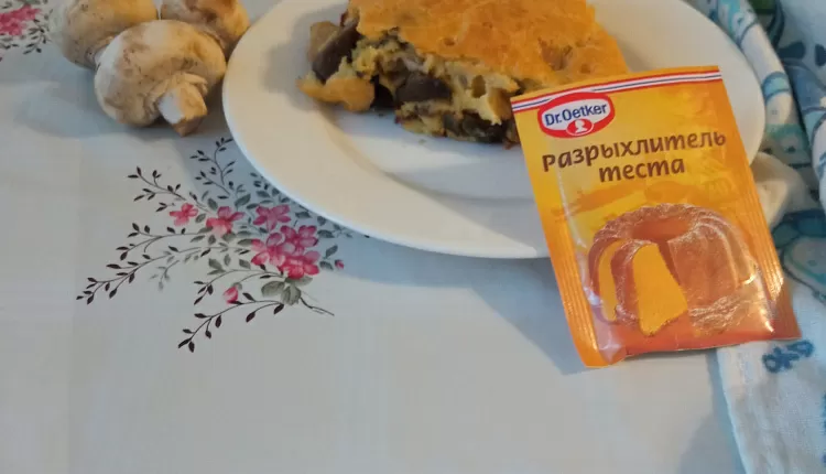 Заливной пирог с курицей и грибами 