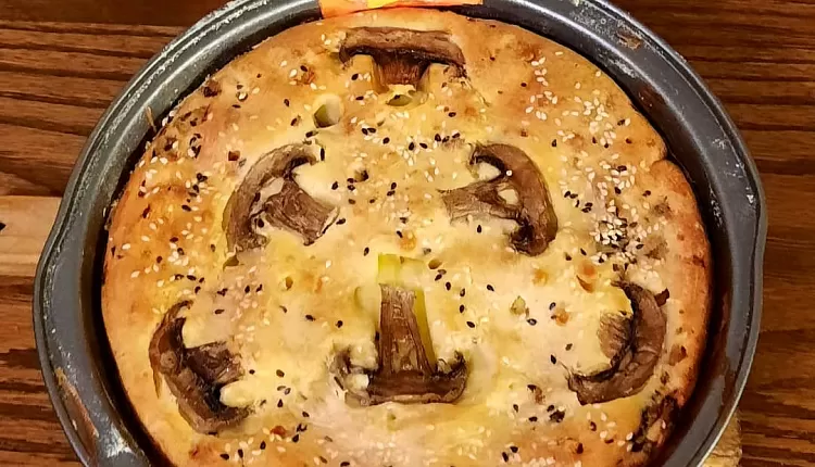 Заливной пирог с курицей и грибами 
