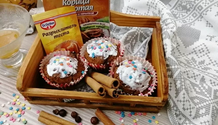 Морковные маффины с глазурью
