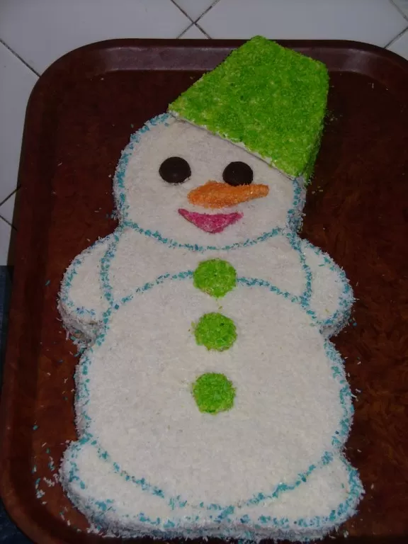 Торт Снеговик из слоёного теста фото