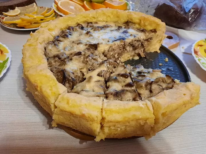 Пирог "Грибное лукошко" фото