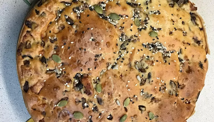 Заливной пирог с курицей и грибами 