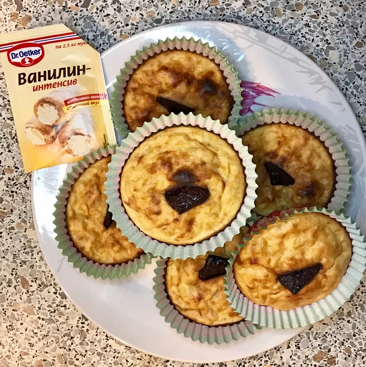 ПП кексы из творога и фруктов фото рецепта