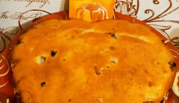 Заливной пирог с курицей и грибами 