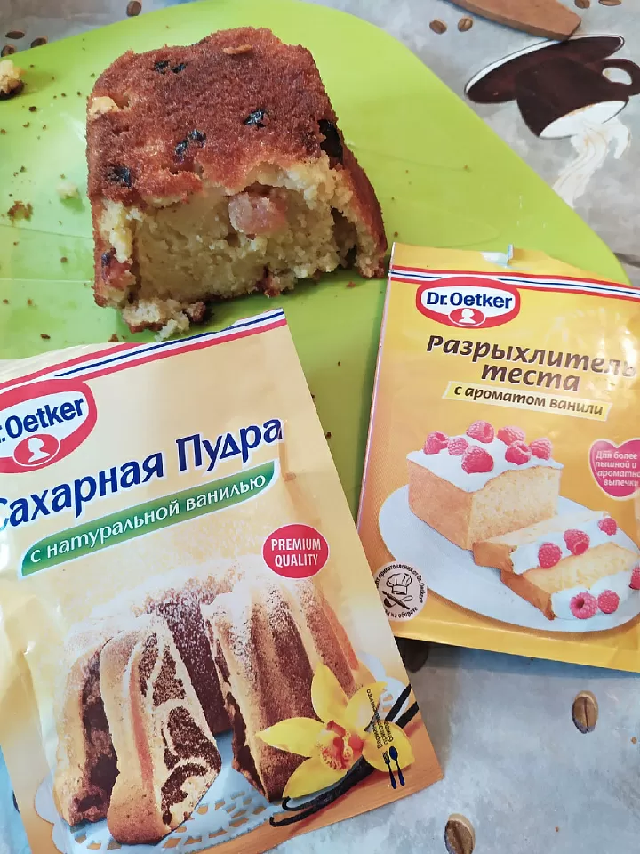 Творожный кекс с изюмом и яблоком фото рецепта