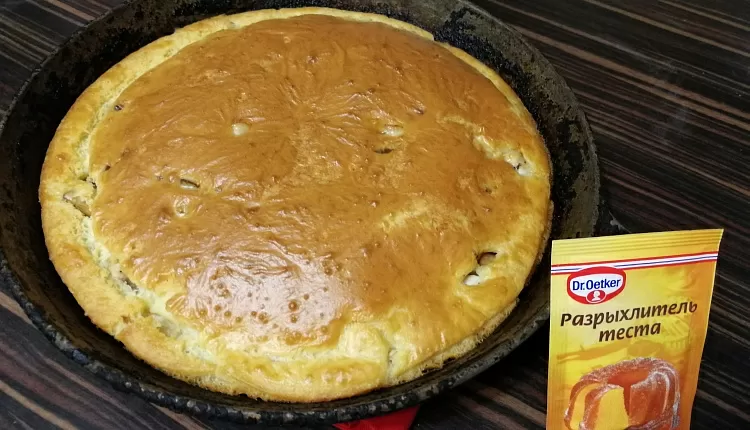 Заливной пирог с курицей и грибами 