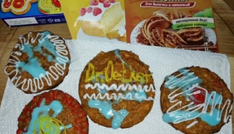 Морковные маффины с глазурью