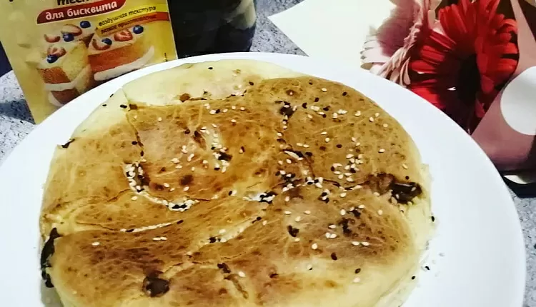 Заливной пирог с курицей и грибами 