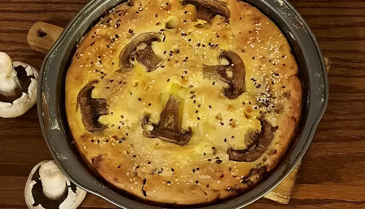 Заливной пирог с курицей и грибами 