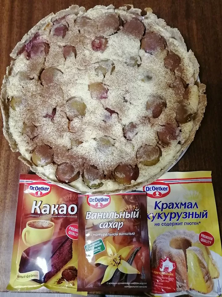Заливной пирог с персиками  фото