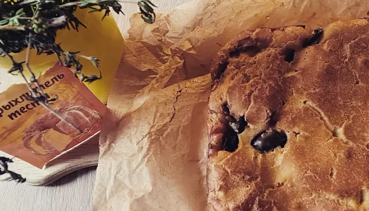 Заливной пирог с курицей и грибами 
