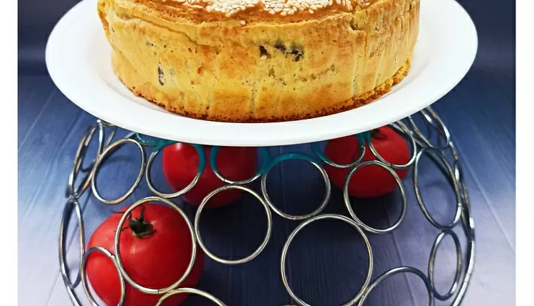 Заливной пирог с курицей и грибами 