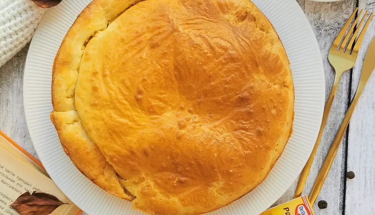 Заливной пирог с курицей и грибами 