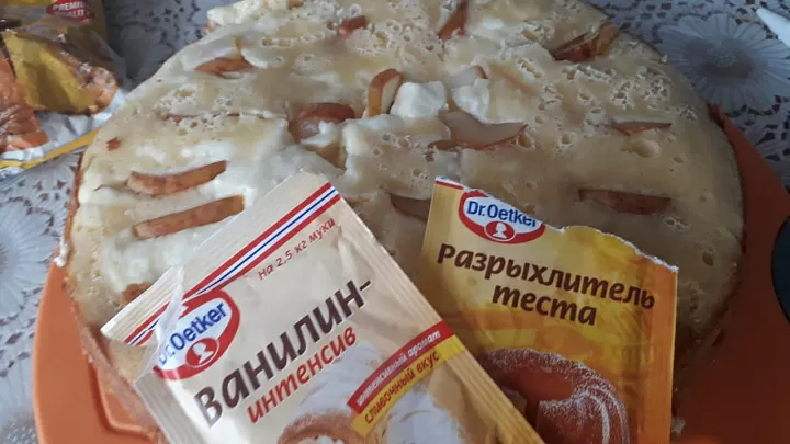 Творожный пирог с грушами в мультиварке фото рецепта