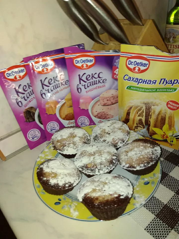 трехцветные кексы фото