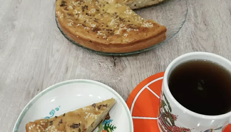 Заливной пирог с курицей и грибами 