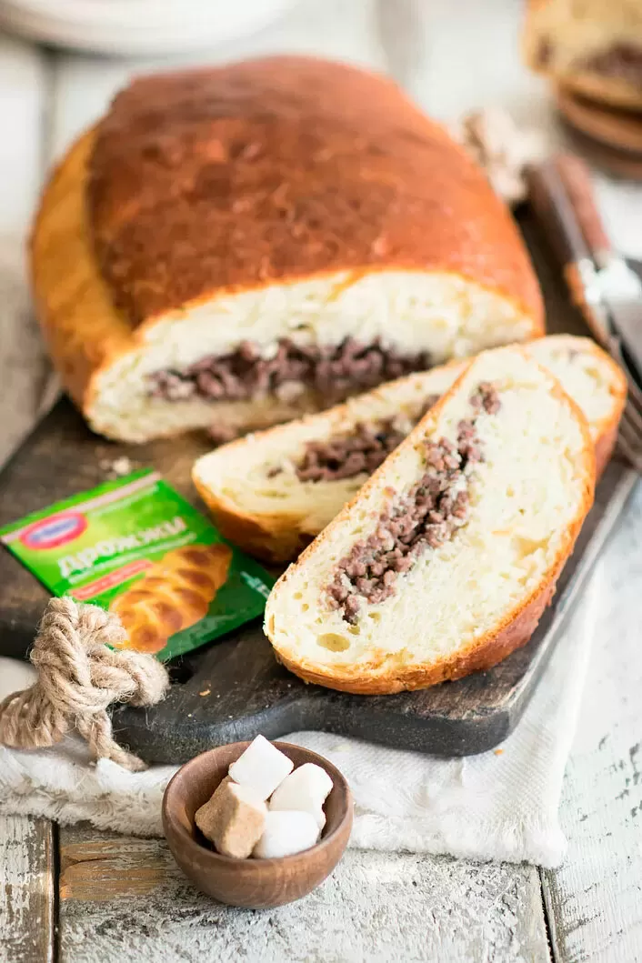 Кулебяка с мясом фото