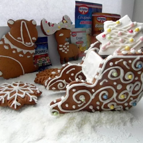 Медовые пряники "Сани" фото
