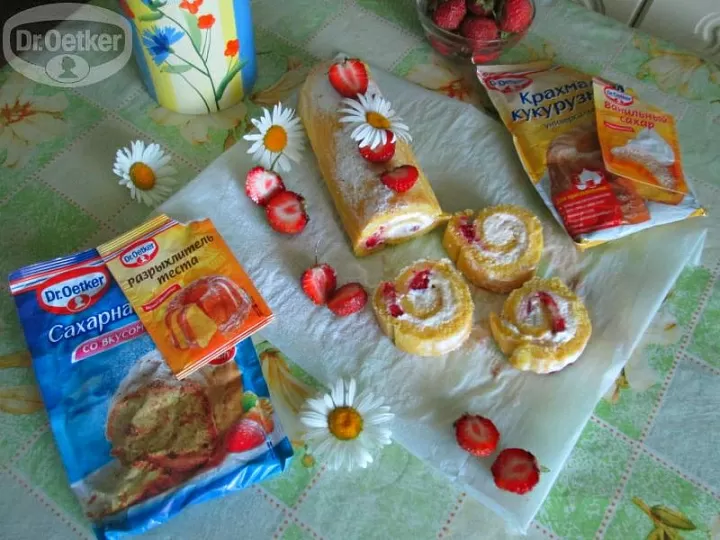 Рулет с нежным кремом фото рецепта