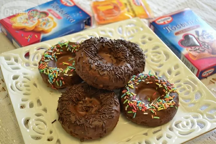 фото рецепта Пончики в шоколадной глазури Пончики в шоколадной глазури фото