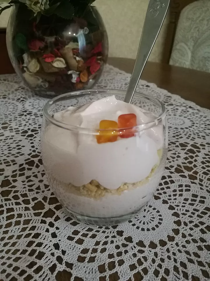 Клубничный десерт а ля чизкейк  фото рецепта