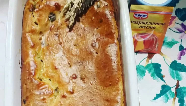Заливной пирог с курицей и грибами 