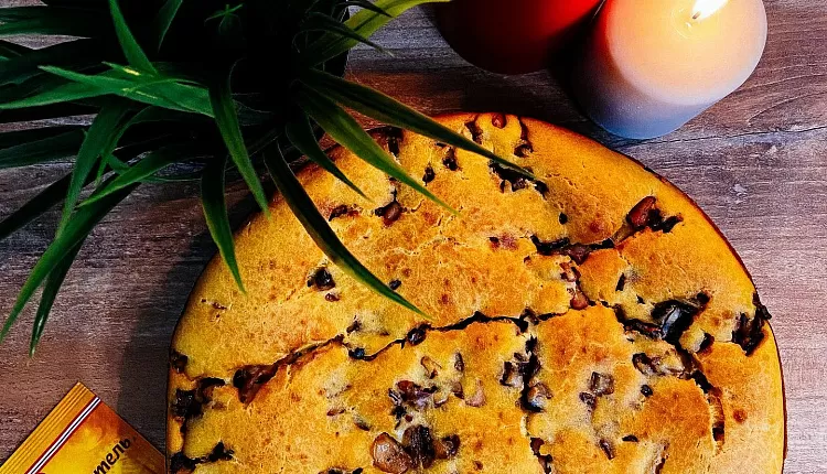 Заливной пирог с курицей и грибами 