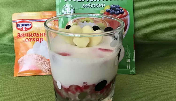 Каша с желе (ленивая овсянка)