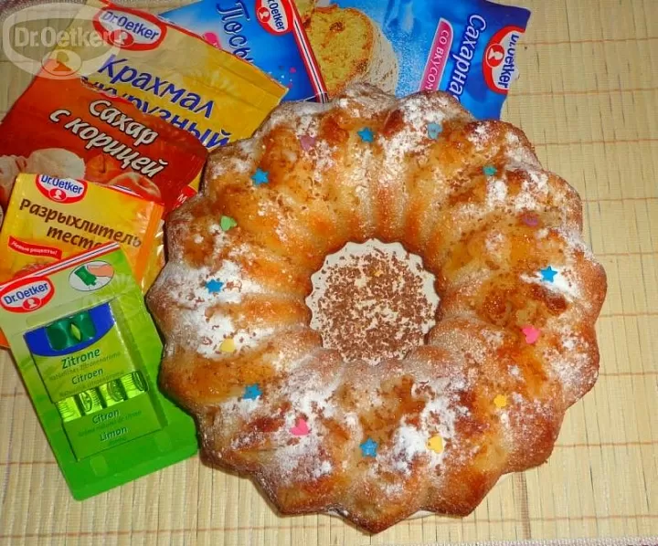 Кекс с яблоками и корицей фото