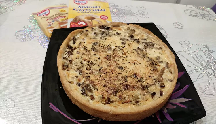 Киш с грибами