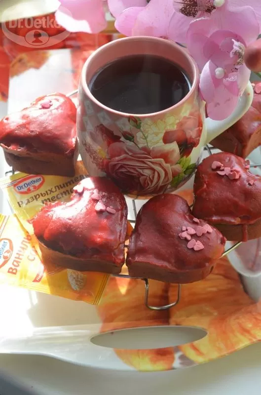 Сердечные маффины фото