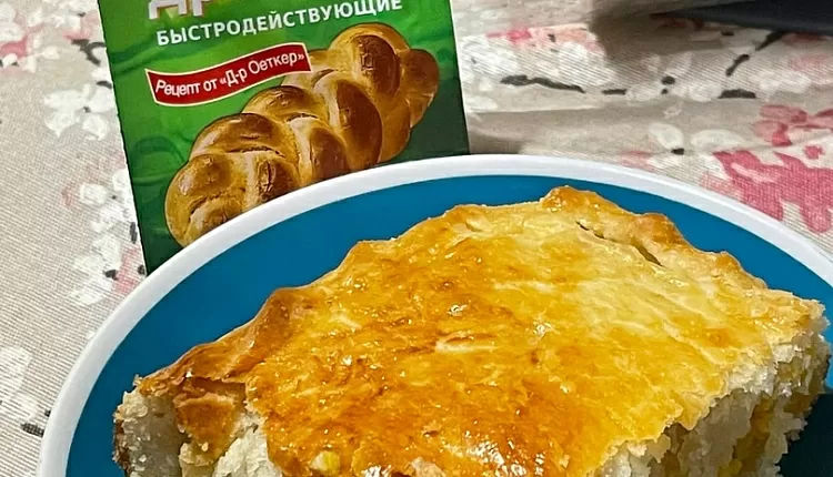 Заливной пирог с курицей и грибами 