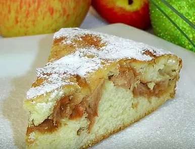 Яблочный пирог на кефире фото